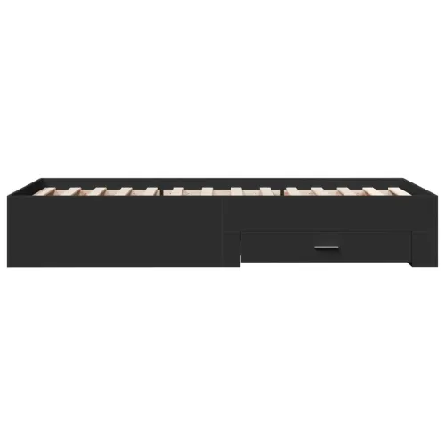 Okvir kreveta s ladicama crni 75 x 190 cm konstruirano drvo - Crna 75 x 190 cm Cijena