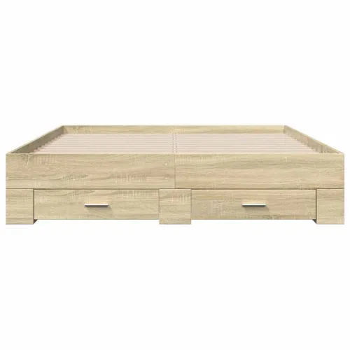 Okvir kreveta s ladicama boja hrasta sonome 150 x 200 cm drveni - Sonoma hrast 150 x 200 cm Cijena