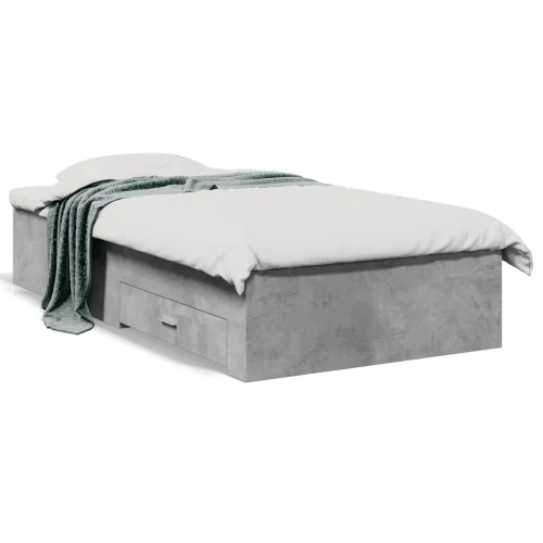 Okvir kreveta s ladicama siva boja betona 75x190 cm drveni - Beton siva 75 x 190 cm Cijena