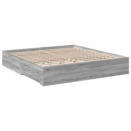 Okvir za krevet s ladicama boja hrasta 180x200 cm - Sivi hrast sonoma 180 x 200 cm Cijena