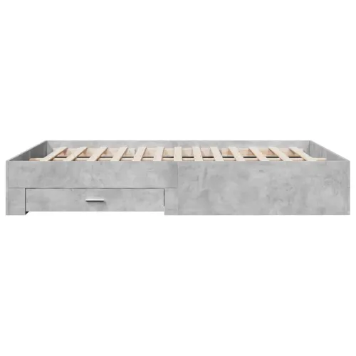 Okvir kreveta s ladicama siva boja betona 150 x 200 cm drveni - Beton siva 150 x 200 cm Cijena