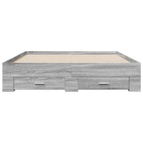 Okvir za krevet s ladicama boja hrasta 150x200 cm drveni - Sivi hrast sonoma 150 x 200 cm Cijena