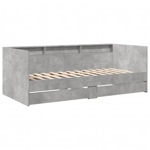 Dnevni krevet s ladicama bez madraca siva boja betona 90x190 cm - Beton siva 90 x 190 cm Cijena