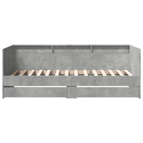 Dnevni krevet s ladicama bez madraca siva boja betona 90x190 cm - Beton siva 90 x 190 cm Cijena