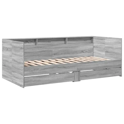 Dnevni krevet s ladicama bez madraca siva boja hrasta 90x190 cm - Sivi hrast sonoma 90 x 190 cm Cijena