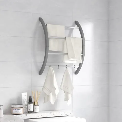 Stalak za ručnike s kukama srebrni 56 x 16 x 72 cm aluminijski - 56 x 16 x 72 cm 56 x 16 x 72 cm Cijena