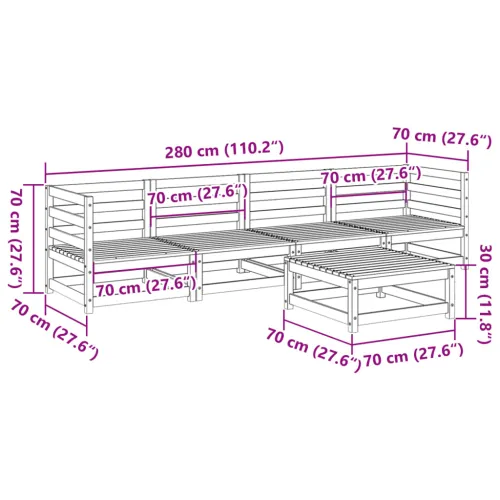 Vrtna garnitura - 5-dijelni set vrtnih sofa od impregnirane borovine - Prirodno impregnirano Ne 1 Cijena