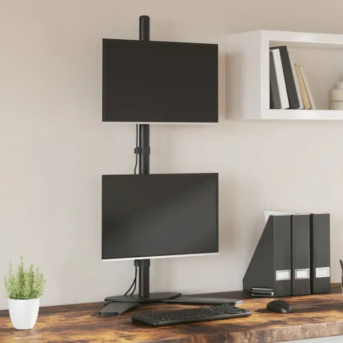Dvostruki nosač za monitor crni čelični VESA 75/100 mm - 1 Dvostruki (bez ruke) Dvostruki (bez ruke) Cijena