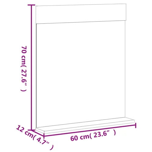 Kupaonsko ogledalo s policom BERG bijelo 60x12x70 cm od drva - Bijela 1 Cijena