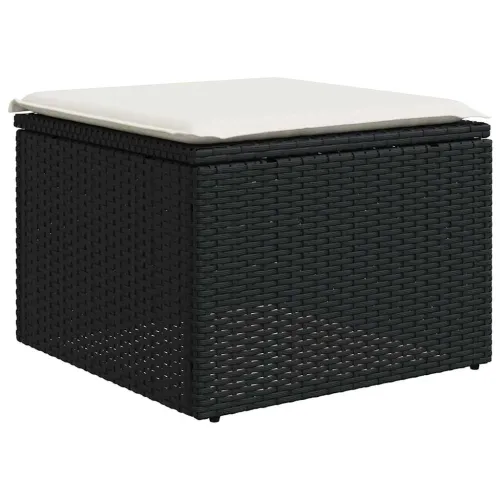 Vrtna garnitura - 9-dijelni set vrtnih sofa s jastucima crni od poliratana - Crna i krem bez spremišta 1 Cijena