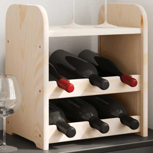 Stalak za vino s gornjom pločom 33x25x37 cm od masivne borovine - 1 1 6 6 Cijena