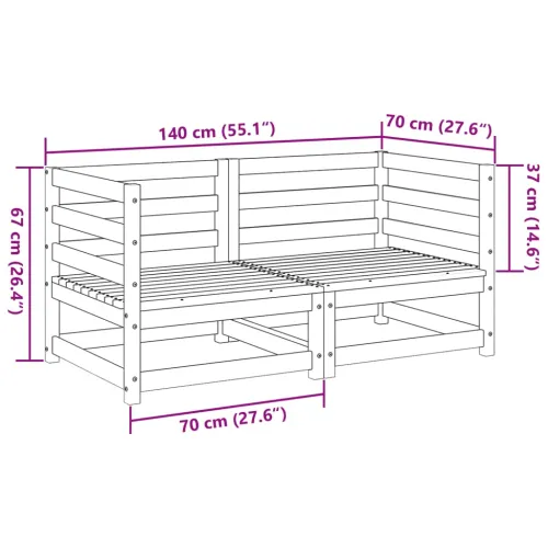 Vrtna garnitura - 2-dijelni set vrtnih sofa od impregnirane borovine - Prirodno impregnirano Ne 1 Cijena