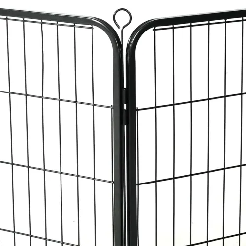 Ograda za pse sa 16 ploča od čelika 60 x 80 cm crna - 60 x 80 cm 16 ploča Cijena