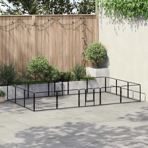 Ograda za pse sa 16 ploča od čelika 60 x 80 cm crna - 60 x 80 cm 1 16 ploča 60 x 80 cm Cijena