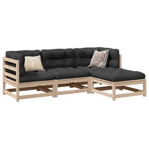 Vrtna garnitura - 4-dijelni set vrtnih sofa od masivne borovine - Prirodna boja bora 1 Cijena