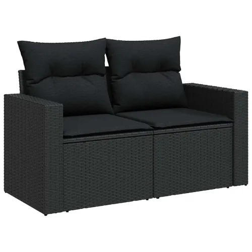 Vrtna garnitura - 8-dijelni set vrtnih sofa od poliratana s jastucima crni - Crna bez spremišta 1 Cijena