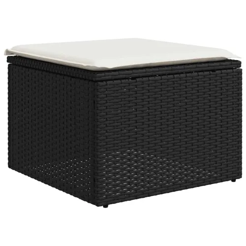 Vrtna garnitura - 7-dijelni set vrtnih sofa od poliratana s jastucima crni - Crna i krem bez spremišta 1 Cijena