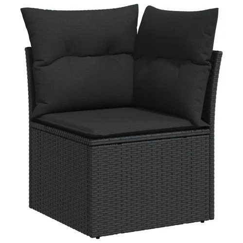 Vrtna garnitura - 8-dijelni set vrtnih sofa od poliratana s jastucima crni - Crna Sa stolom 1 Cijena