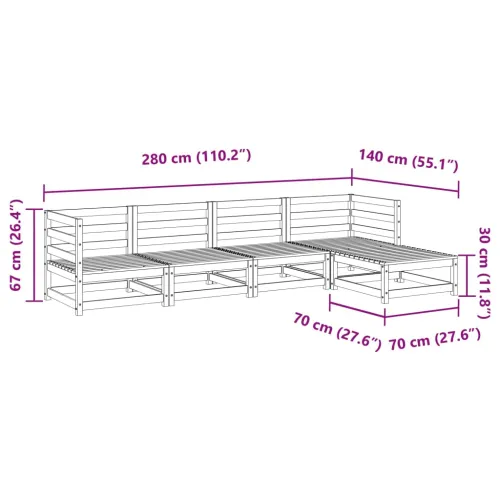 Vrtna garnitura - 5-dijelni set vrtnih sofa od masivnog drva duglazije - Prirodni douglas Ne 1 Cijena