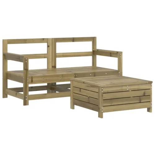 Vrtna garnitura - 3-dijelni set vrtnih sofa od impregnirane borovine - Prirodno impregnirano 1 Cijena