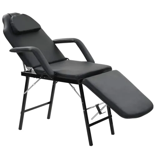Prenosiva kozmetička stolica od umjetne kože 185 x 78 x 76 cm crna - Crna Cijena