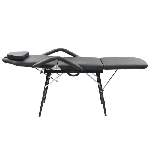 Prenosiva kozmetička stolica od umjetne kože 185 x 78 x 76 cm crna - Crna Cijena