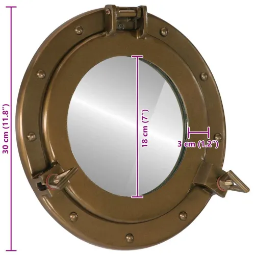 Viseće zidno ogledalo Ø 30 cm od aluminija i stakla - Mjed Ø 30 cm Cijena