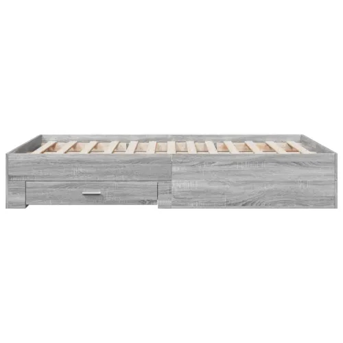 Okvir za krevet s ladicama boja hrasta 120x200 cm drveni - Sivi hrast sonoma 120 x 200 cm Cijena
