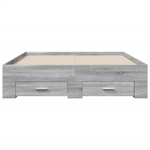 Okvir za krevet s ladicama boja hrasta 120x200 cm drveni - Sivi hrast sonoma 120 x 200 cm Cijena