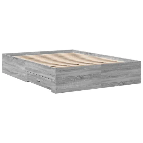 Okvir za krevet s ladicama boja hrasta 120x200 cm drveni - Sivi hrast sonoma 120 x 200 cm Cijena