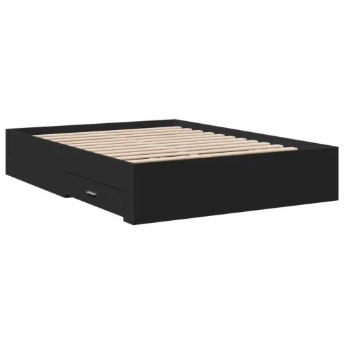 Okvir kreveta s ladicama crni 135 x 190 cm konstruirano drvo - Crna 135 x 190 cm Cijena