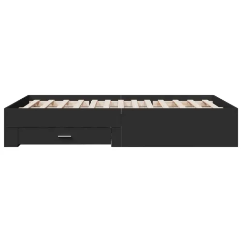 Okvir kreveta s ladicama crni 135 x 190 cm konstruirano drvo - Crna 135 x 190 cm Cijena