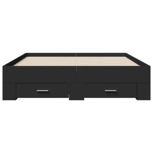 Okvir kreveta s ladicama crni 135 x 190 cm konstruirano drvo - Crna 135 x 190 cm Cijena