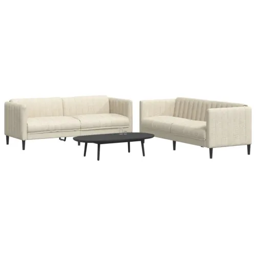 2-dijelni set sofa krem od tkanine - Krema dvosjed + trosjed Cijena