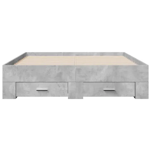 Okvir kreveta s ladicama siva boja betona 135x190 cm drveni - Beton siva 135 x 190 cm Cijena