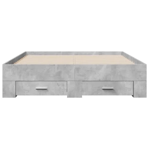 Okvir kreveta s ladicama siva boja betona 120x190 cm drveni - Beton siva 120 x 190 cm Cijena