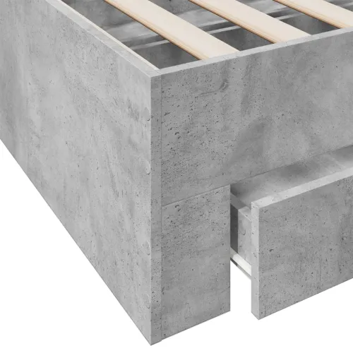 Okvir kreveta s ladicama siva boja betona 140x190 cm drveni - Beton siva 140 x 190 cm Cijena