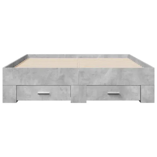 Okvir kreveta s ladicama siva boja betona 140x190 cm drveni - Beton siva 140 x 190 cm Cijena