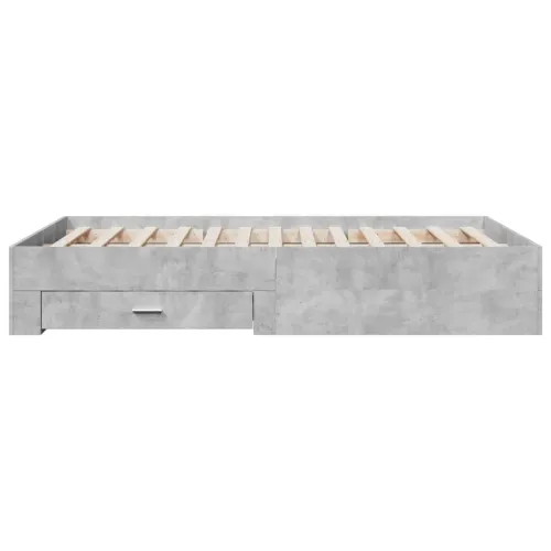 Okvir kreveta s ladicama siva boja betona 140x190 cm drveni - Beton siva 140 x 190 cm Cijena