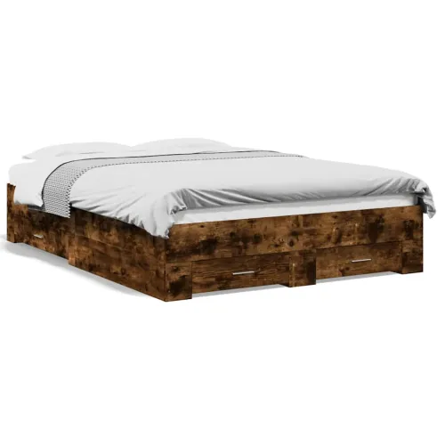 Okvir kreveta s ladicama boja hrasta 135x190 cm - Dimljeni hrast 135 x 190 cm Cijena