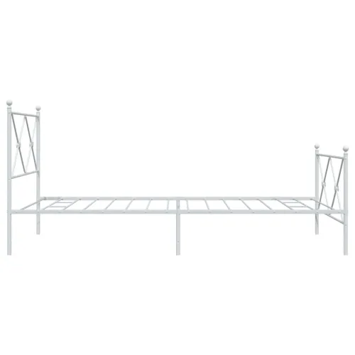 Metalni okvir kreveta uzglavlje i podnožje bijeli 107x203 cm - Bijela 107 x 203 cm s uzglavljem i podnožjem Cijena