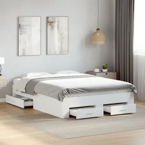 Okvir kreveta s ladicama bez madraca bijeli 135x190 cm - Bijela 135 x 190 cm Cijena