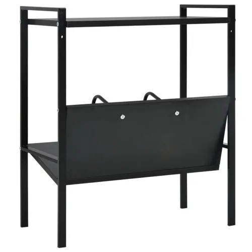 Police za knjige s 2 razine crne 52x28x59 cm konstruirano drvo - Crna 1 Cijena