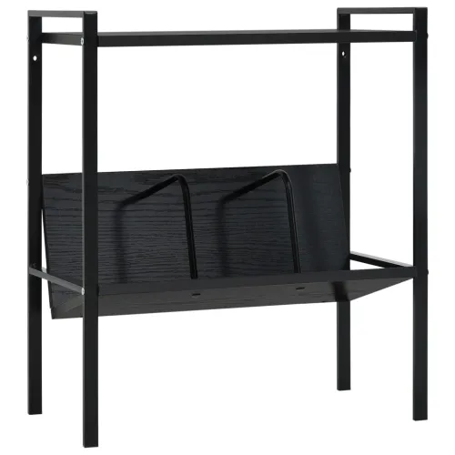 Police za knjige s 2 razine crne 52x28x59 cm konstruirano drvo - Crna 1 Cijena
