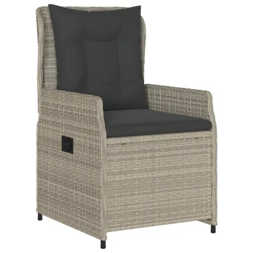 Vrtna garnitura - 5-dijelni vrtni blagovaonski set od poliratana s jastucima sivi - Svjetlosiva 80 x 80 x 74 cm 4 Cijena