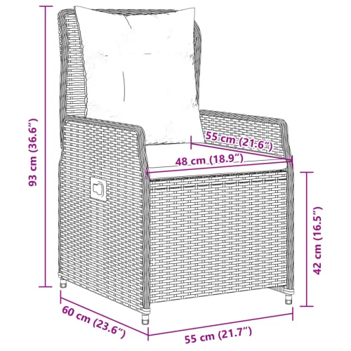 Vrtna garnitura - 5-dijelni vrtni blagovaonski set sivi od poliratana - Siva 160 x 80 x 74 cm 4 Cijena