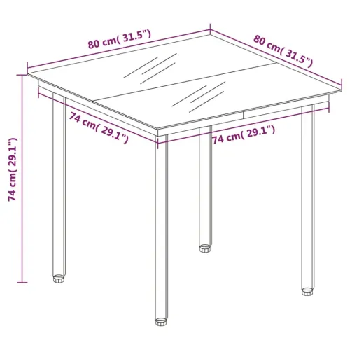 Vrtna garnitura - 3-dijelni vrtni blagovaonski set svjetlosivi od poliratana - Svjetlosiva 80 x 80 x 74 cm 2 Cijena