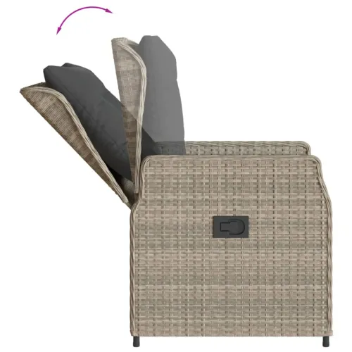 Vrtna garnitura - 3-dijelni vrtni blagovaonski set svjetlosivi od poliratana - Svjetlosiva 80 x 80 x 74 cm 2 Cijena