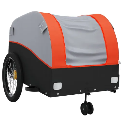 Prikolica za bicikl crno-narančasta 45 kg željezna - Narančasta 63 x 126 x 63 cm Cijena