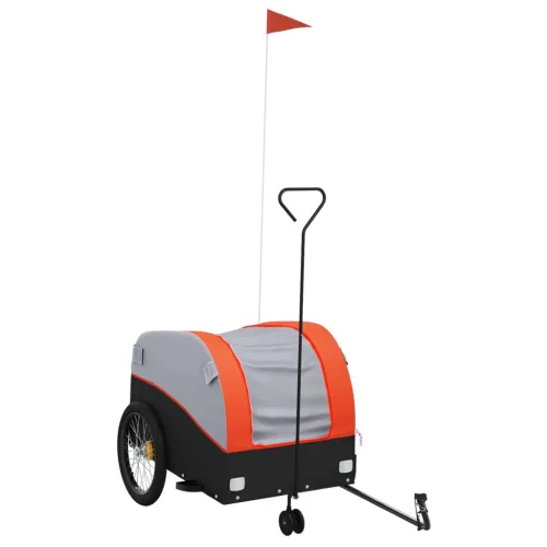 Prikolica za bicikl crno-narančasta 45 kg željezna - Narančasta 63 x 126 x 63 cm Cijena